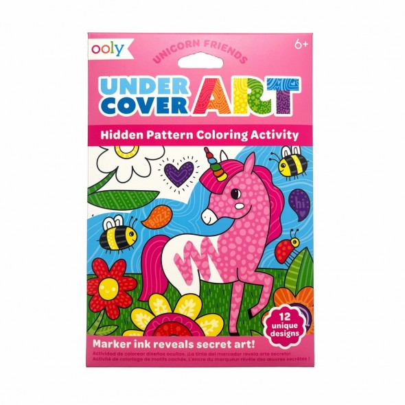 UNDERCOVER ART HIDDEN PATTERNS COLORING ACTIVITY - UNICORN FRIENDS