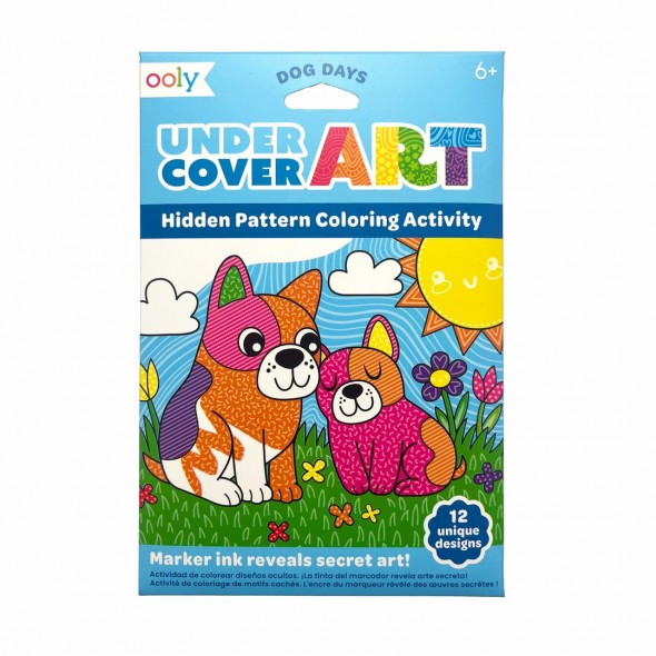 UNDERCOVER ART HIDDEN PATTERNS COLORING ACTIVITY - DOG DAYS